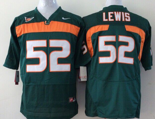 Men Miami Hurricanes #52 Lewis Green 2025 NCAA Jersey->ncaa teams->NCAA Jersey